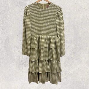 Jessakae gingham smocked midi dress NWT